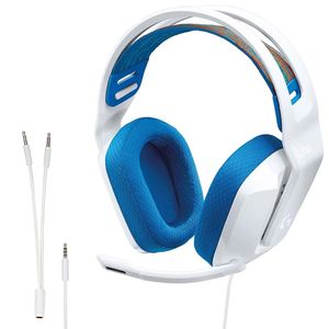 Audífonos gamer alámbrico Logitech G335 con micrófono, conexión jack 3.5, 36 ohms, sensibilidad: 87.5 dB, PC y consolas, blanco
