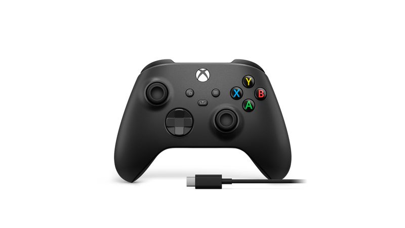 Mando Microsoft para Xbox One/S/X, inalámbrico, negro + Cable tipo c