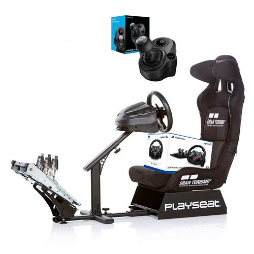 Simulador de auto de carreras Playseat Gran Turismo + Timón Logitech G29 PS4/PS5/PC + Shifter