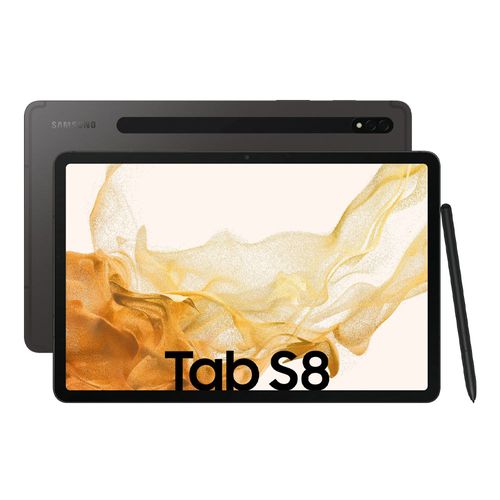 Tablet Samsung Tab S8 11.5", 128GB, 8GB ram, cámara principal 13MP + 6MP, frontal 12MP, Snapdragon, 8000 mAh, grafito