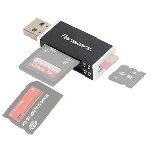 Lectora de tarjeta Teraware RM-01 conector USB para SD/MMC/MS/M2/MICRO SD, 480 Mbps, luz led, negro