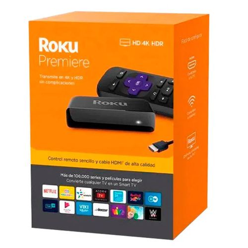 Convertidor a smart TV Roku Premiere 4K + control remoto + cable hdmi alta velocidad