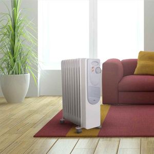 Estufa a aceite Sole portátil, 2000w, cubre hasta 17m2, 9 celdas, blanco humo