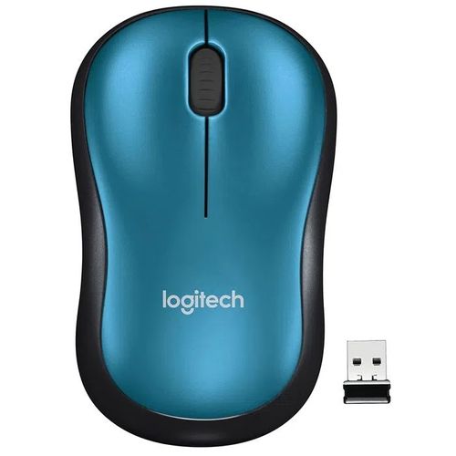 Mouse inalámbrico Logitech M185 receptor usb, 1000 dpi, 3 botones, usa pila, azul