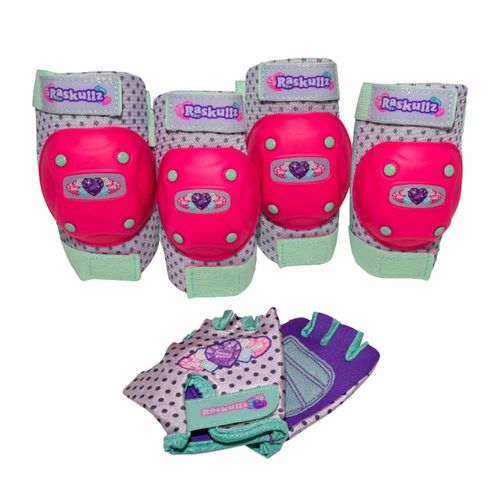 Set de protección infantil Raskullz 2 coderas + 2 rodilleras + guantes
