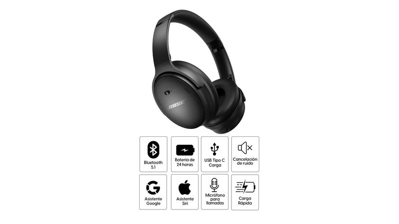 Bose - QuietComfort 45 Auriculares inalámbricos con cancelación de ruido -  Triple negro