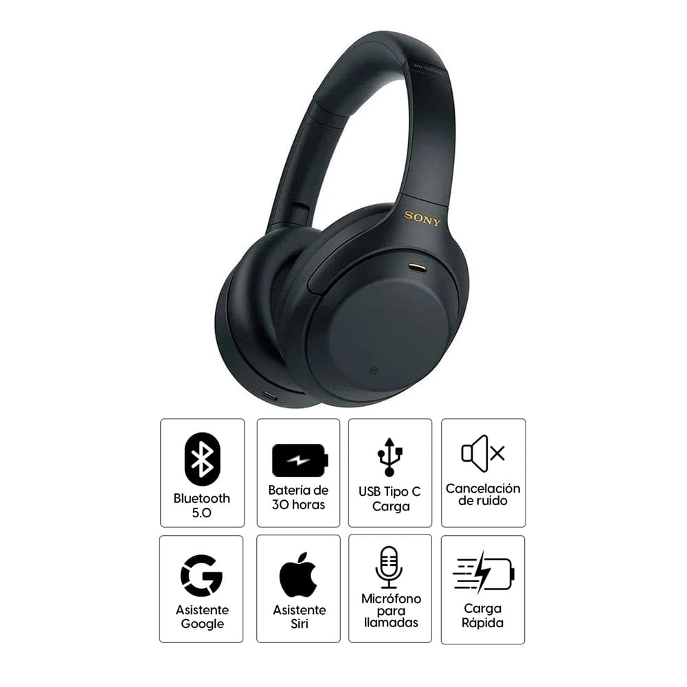 Audífonos inalámbricos Sony cancelación de ruido - Negro