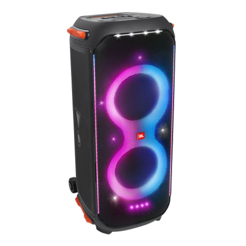 Parlante JBL PartyBox 710 bluetooth 800W RMS IPX4, ángulo frontal oblicuo