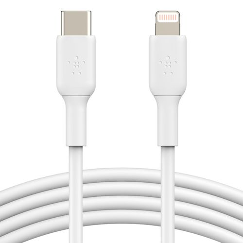 Cable lightning a Tipo-C Belkin, TPE, 1m, certificación Mfi, blanco