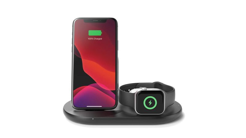 Cargador Inalámbrico Boost Charge 3 en 1 para dispositivos Apple Negro  Belkin (WIZ001ttBK)