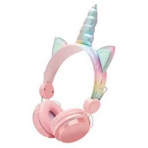 Audífono On Ear con micrófono i2Go diseño de Unicornio, almohadillas acolchadas, conector 3.5 mm, rosado