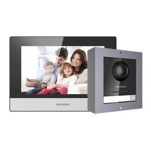 Kit de seguridad Hikvision: Portero + Monitor manos libres + Tarjeta sd 16GB + Switch poe