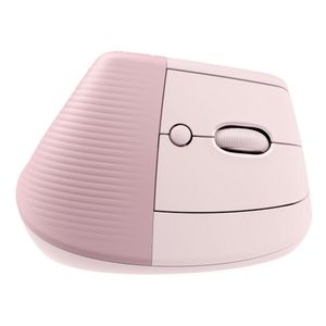 Mouse ergonómico inalámbrico vertical Logitech Lift bluetooth, 4000 dpi, 6 botones, usa pila, rosado