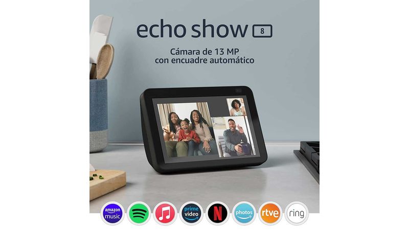 Pantalla Inteligente HD con Cámara Echo Show 8 Negro