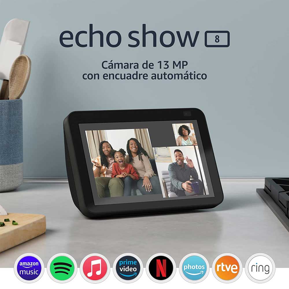 Parlante inteligente  Echo Show 8 2da generación Charol