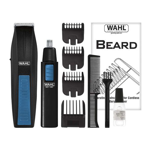 Kit recortador de barba Wahl Beard Battery Trimmer cuchillas rectificadas, 10 piezas, ideal nariz/orejas/cejas
