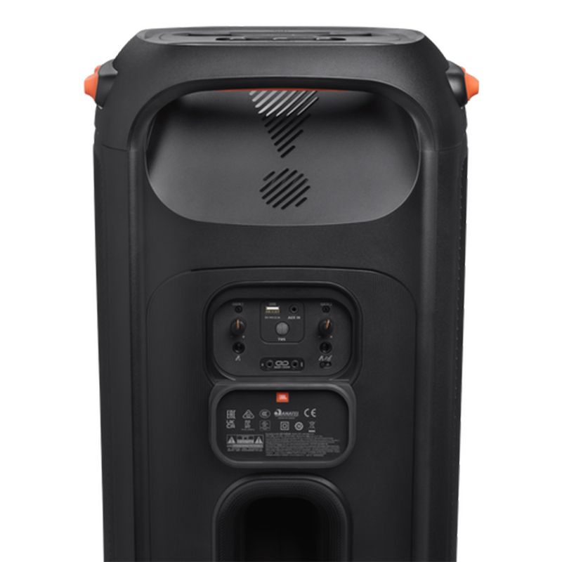 Parlante JBL PartyBox 710 bluetooth 800W RMS IPX4, ángulo dorsal