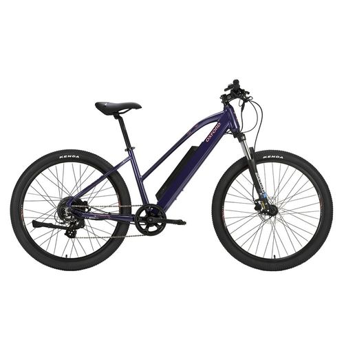 Bicicleta eléctrica Oxford Ezway Aro 27.5, autonomía hasta 100 km, 250W, vel. 25 km/h, 8 velocidades, S-M, coral y morado