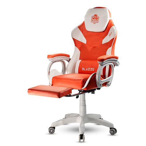 Silla gamer Blazze Pro X, masajeador lumbar, máx. 120 kg, inclinación 90 - 150°, color naranja