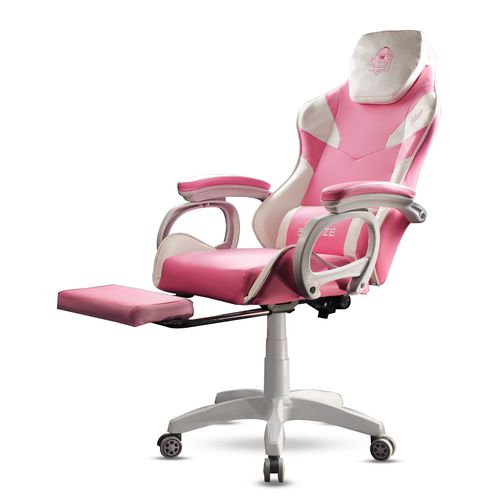 Silla gamer Blazze Pro X, masajeador lumbar, máx. 120 kg, inclinación 90 - 150°, color rosado