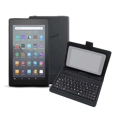 Tablet Amazon Fire 7"  16GB, 1GB ram, negro + Estuche para tablet Teraware 7" con teclado