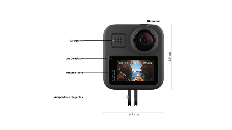 Cámara de acción GoPro Max 360, 6K, sumergible - Coolbox