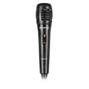 Micrófono alámbrico Maxtron MX606r, cable 3m, adaptador 6.35 mm, negro