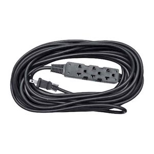 Extensión de cable Teraware 10m, 3 tomas, enchufe plano, negro