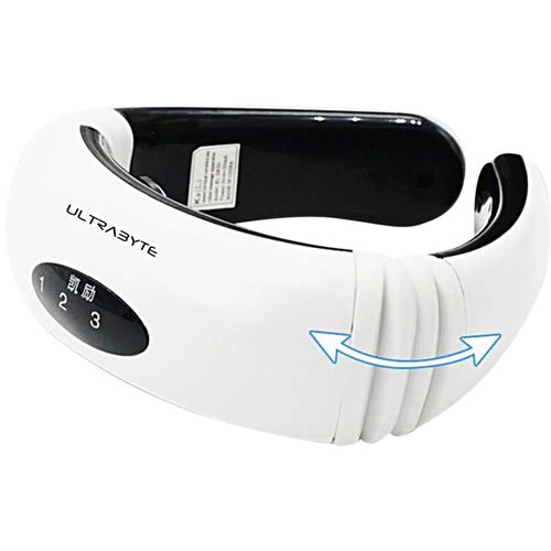 Masajeador Electrico Ultrabyte MY-518 Con Electrodos y Discos Magneticos 3D Para el Cuello Y Espalda color blanco