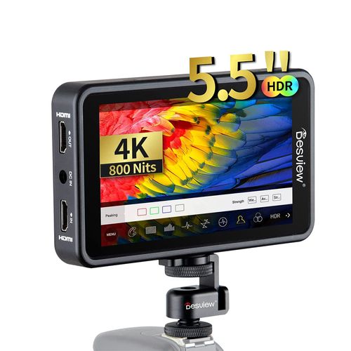 Monitor de campo de cámara  Desview R5II, 5,5" con HDR 3D, 4K, HDMI, DSLR, negro