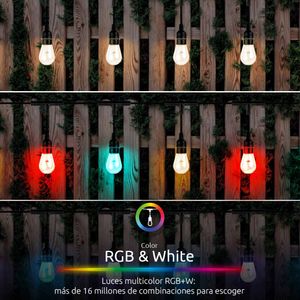 Guirnalda de luces inteligente Nexxt conexión wifi, blanco y multicolor, 14.6 m