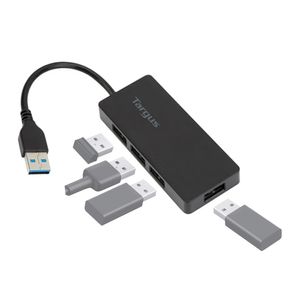 Hub Targus de conector USB a 4 puertos USB 3.0, negro