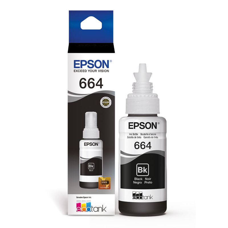 Botella De Tinta Epson T664120 Negro Rinde 4000 Páginas 70ml Coolbox 7963