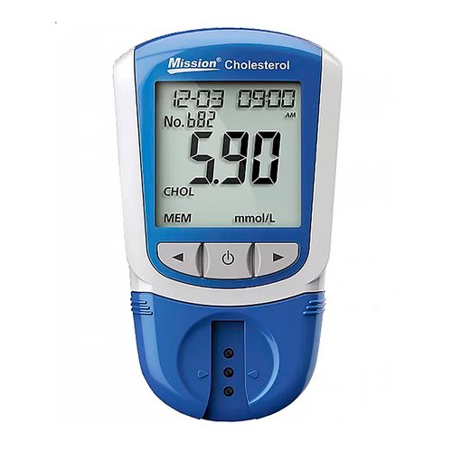 Medidor Digital de Colesterol Mission, multipruebas 3en1, uso profesional y doméstico, compacto, azul