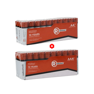 Combo Radioshack: Pilas alcalinas AA x40 + Pilas alcalinas AAA x40