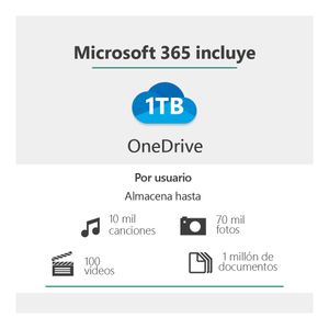 Microsoft Office 365 Familia, 6 usuarios, 1 año