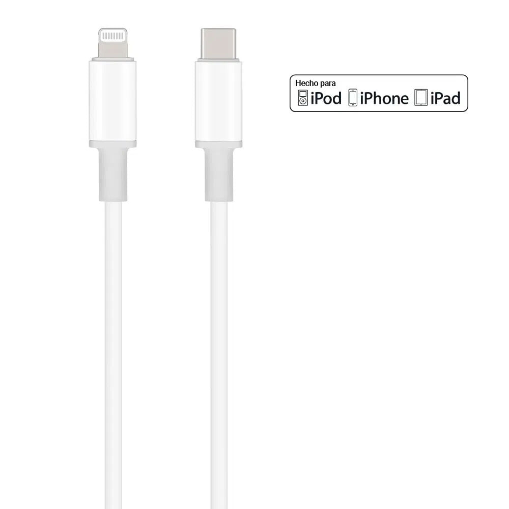 Cable Lightning a USB de 2m - Cable Largo para iPhone / iPad / iPod - Cable  de Carga Rápida - Certificación MFi de Apple - Blanco