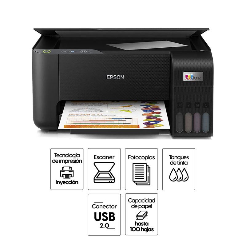 Impresora multifuncional Epson EcoTank L3210 tinta especificaciones
