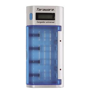 Cargador universal Teraware C108  para pilas recargables D / C / AA / AAA / 9V, con pantalla LCD