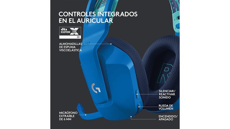 Audífonos Gamer Inalámbricos Logitech G733 LightSpeed RGB - Azul