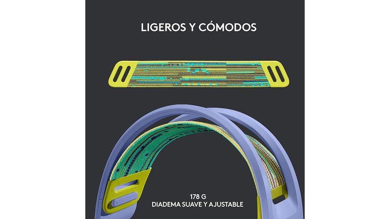 Audífonos gamer inalámbricos Logitech G733 Lightspeed, conexión usb, 39  ohm, sensibilidad 87.5 dB, RGB, PC y consolas, azul - Coolbox