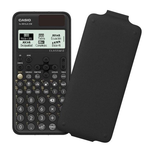 Calculadora científica Casio FX-991LACW 540 funciones, funciona a pilas y energía solar, negro