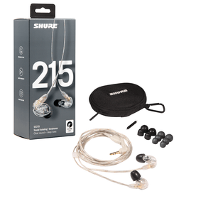 Audífonos in ear sin micrófono Shure conector 3.5 mm, graves pronunciados, transparente