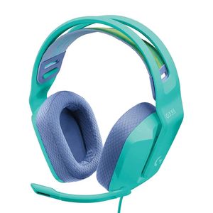 Audífonos gamer alámbrico Logitech G335 con micrófono, conexión jack 3.5, 36 ohms, sensibilidad: 87.5 dB, PC y consolas, menta