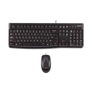 Kit alámbrico Logitech MK120 teclado y mouse, membrana, conexión usb, negro