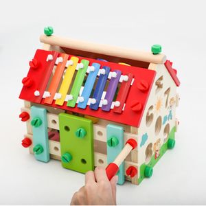 Juego didáctico casa construcción con Xilófono, madera, edad mínima 3 años, multicolor