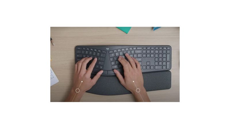 Teclado Ergonomico Logitech K860 Inalambrico y Bluetooth Negro