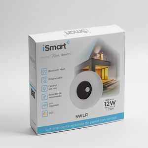 Luz inteligente redonda de pared con sensor, 110-220V, 12w, bluetooth, cálida  y fría