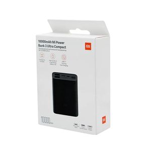 Batería externa Xiaomi Mi 3, ultra compact 10000 mAh, USB-C, Micro-USB, portátil, negro