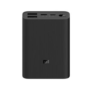 Batería externa Xiaomi Mi 3, ultra compact 10000 mAh, USB-C, Micro-USB, portátil, negro